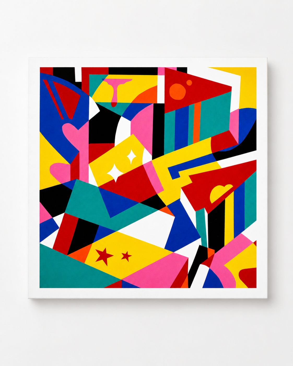 Hize colorful abstract graffiti artwork on canvas