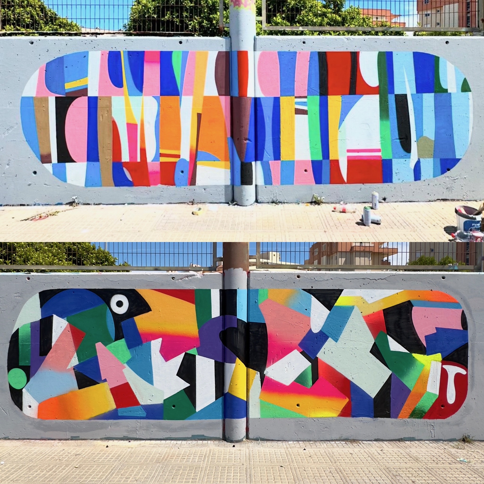 Hize abstract graffiti mural in a contemporary space