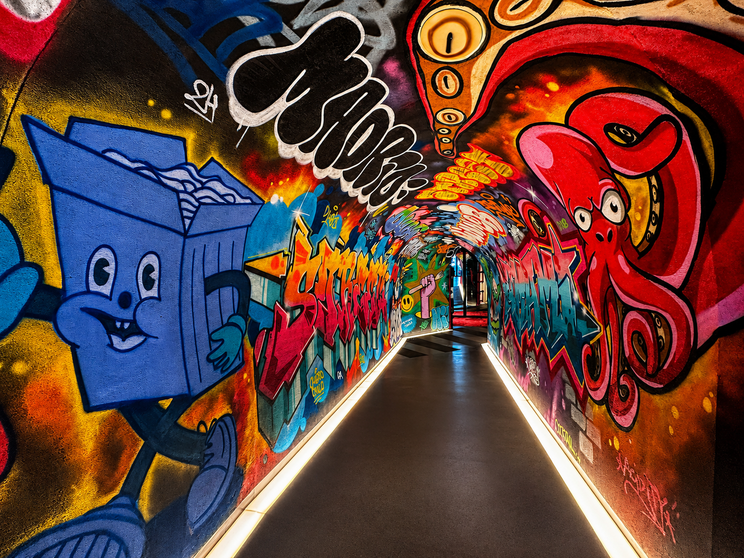 Selected Hize project with contemporary abstract graffiti intervention